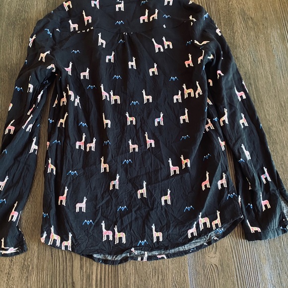 Anthropologie Maeve Llama Moonflower Henley 0 - Picture 10 of 12